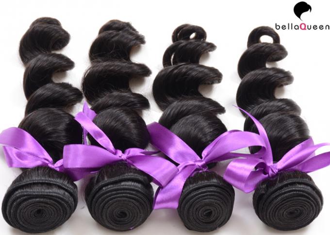 Desserrez les cheveux péruviens de vague, prolongements naturels de cheveux noirs de Vierge Sans embrouillement
