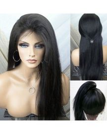 Chine Densité naturelle droite de la perruque 180% d'avant de dentelle de cheveux de Vierge de prime du noir 100% avec des paquets fournisseur